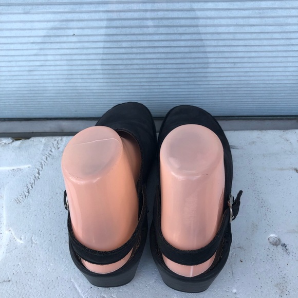 JOSEF SEIBEL Black Leather Comfort Air Massage Slingback Mules Size US 8.5 - Picture 4 of 15